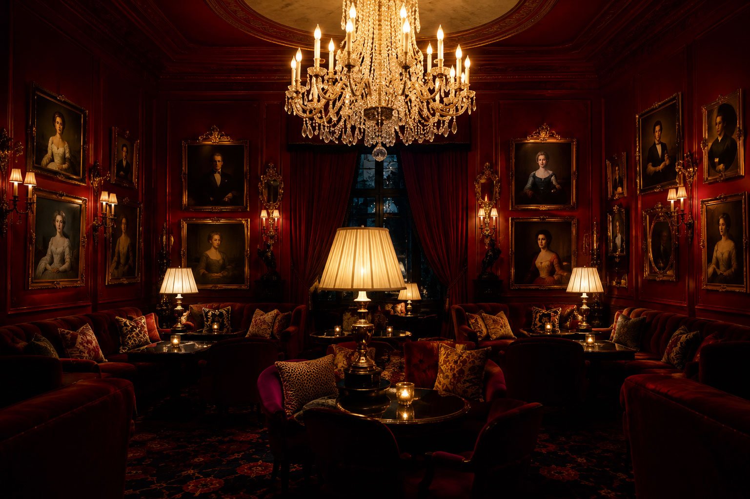 Private members club library and lounge
