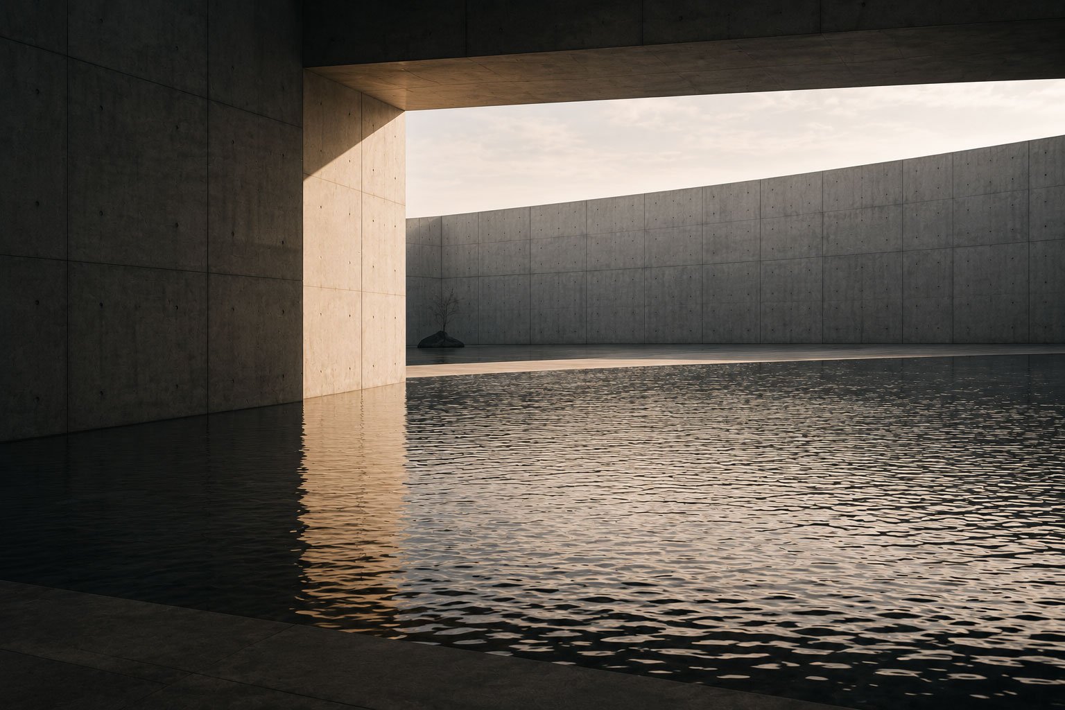 Minimalist concrete building facade