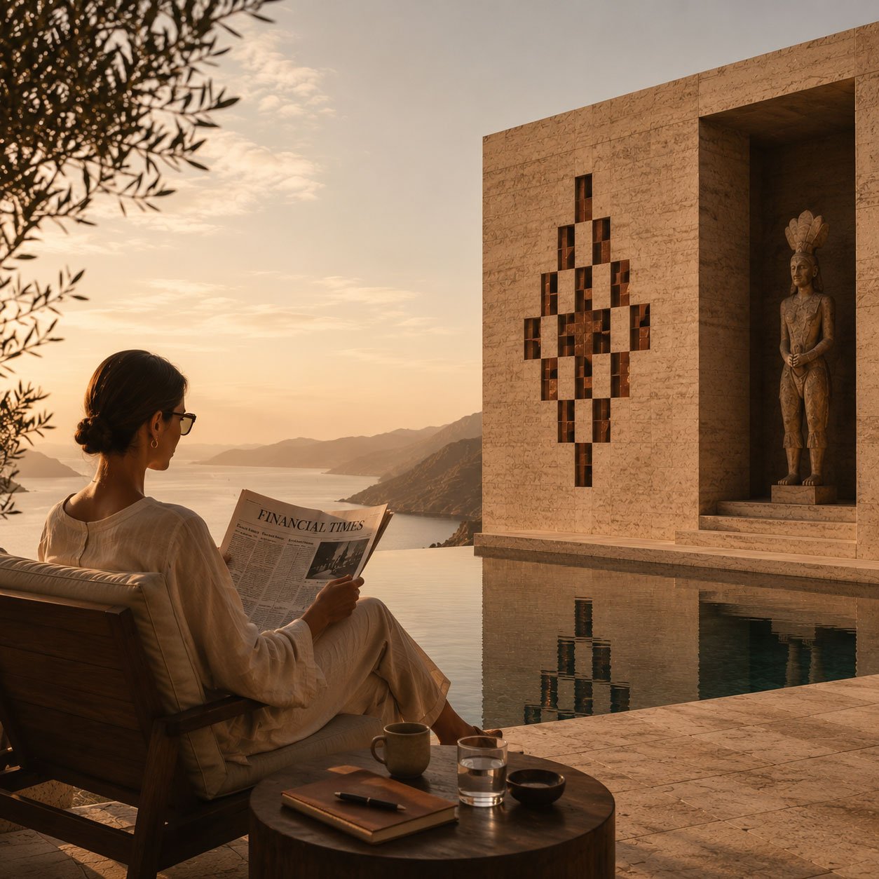 Private strategic gathering in an architectural setting